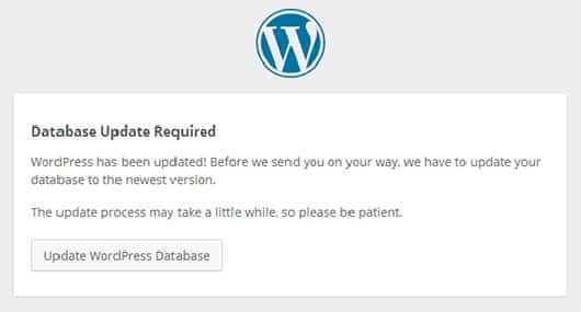 wordpress veritabanı güncelleme uyarısı
