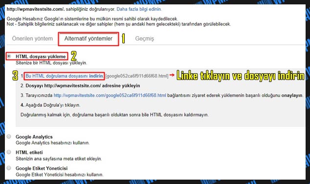 Google Site / Blog Kaydı HTML Etiketi