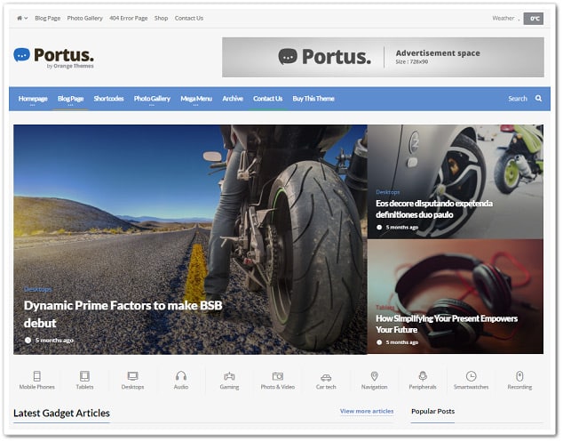 Wordpress teknoloji teması portus