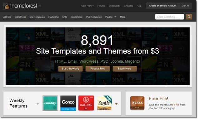 Ücretli WordPress Temaları Satılan Siteler - Themeforest