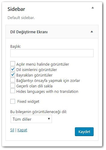 Wordpress Çoklu Dil Değişim Ekranı