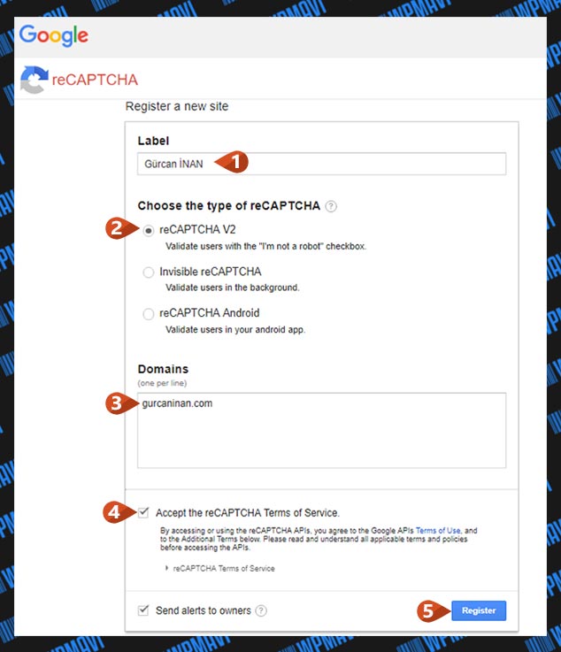 WordPress Form Oluşturma - reCAPTCHA Oluşturma