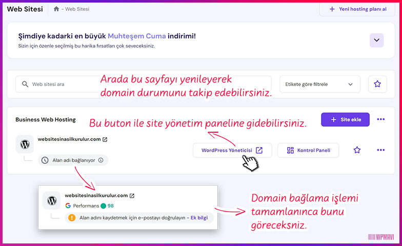 elementor ile site yapimi - Domain Bağlanma Süreci Takibi