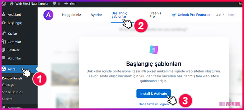 elementor kurulumu - Hazır Tema Yükleme 3. Adım