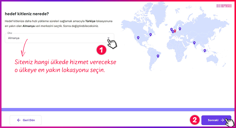 elementor site kurulumu - Site Sunucu Lokasyon Seçimi