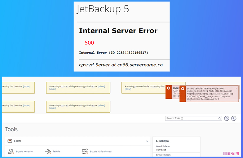 Site Yedek - JetBackup Hata Mesajları