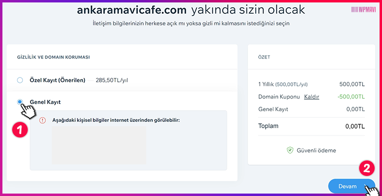 wix site oluşturma - Alan Adı için Ek Hizmetler