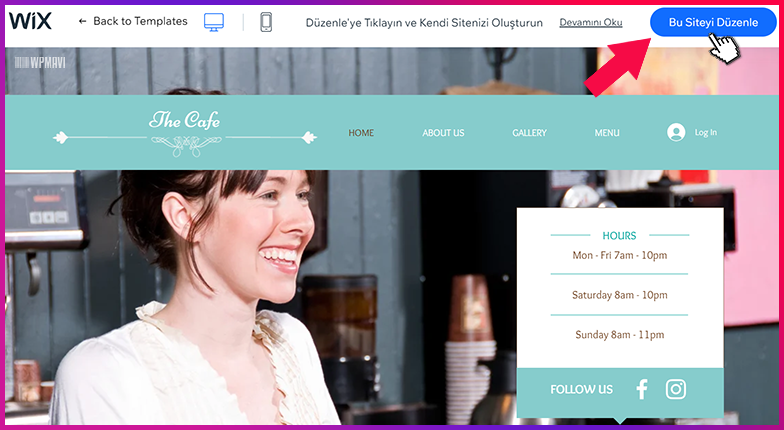 wix ile site yapmak - Hazır Şablon Kurulumu