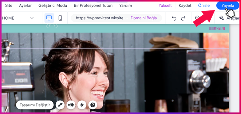 site kur wix - Site Yayınlama Butonu