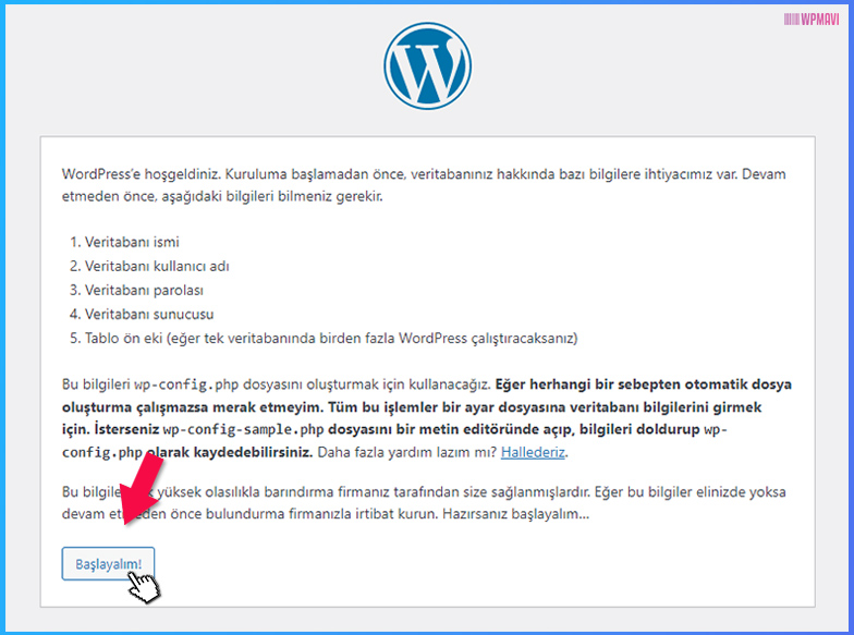 FTP ile WordPress Kurma - WordPress Kurulum Ekranı