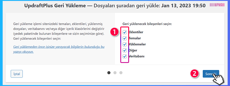 WordPress Otomatik Yedek Alma Eklentisi - Seçenekler